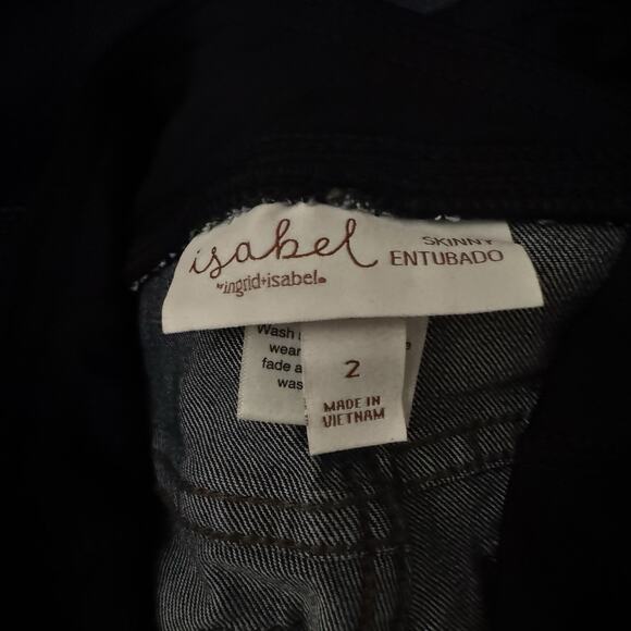 Over The Belly Dark Wash Skinny Maternity Jeans - by Ingrid & Isabel- size 2 - Picture 4 of 5
